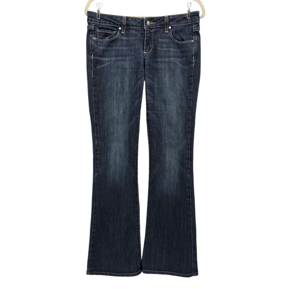 Paige Womens 28 Jeans Canyon Boot Low Rise Dark Distressed Denim Stretch Pockets